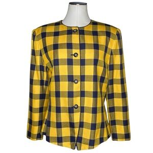 Le Suit Checkered Vintage Blazer Jacket